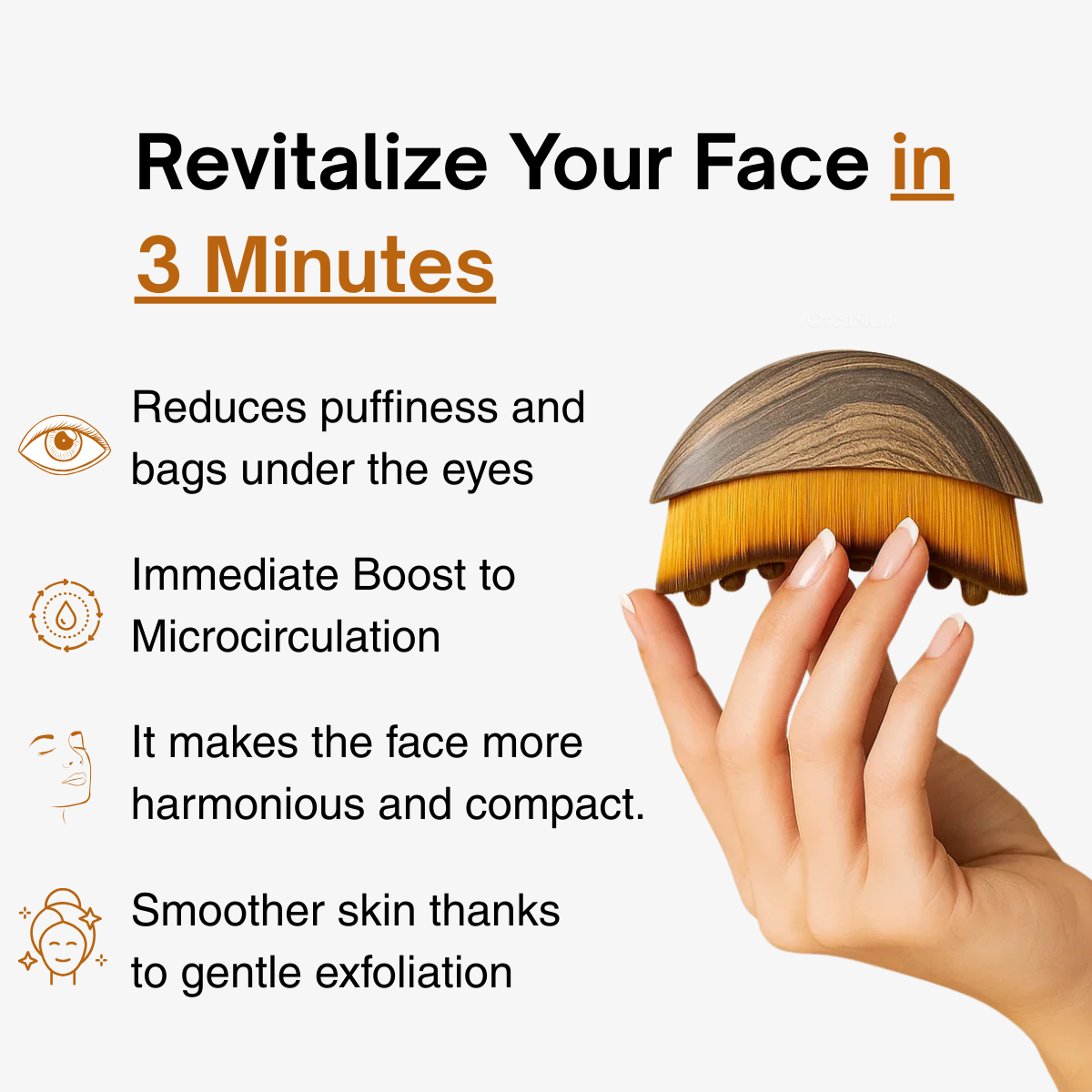 OreaSkin Lymphatic Contour Face Brush